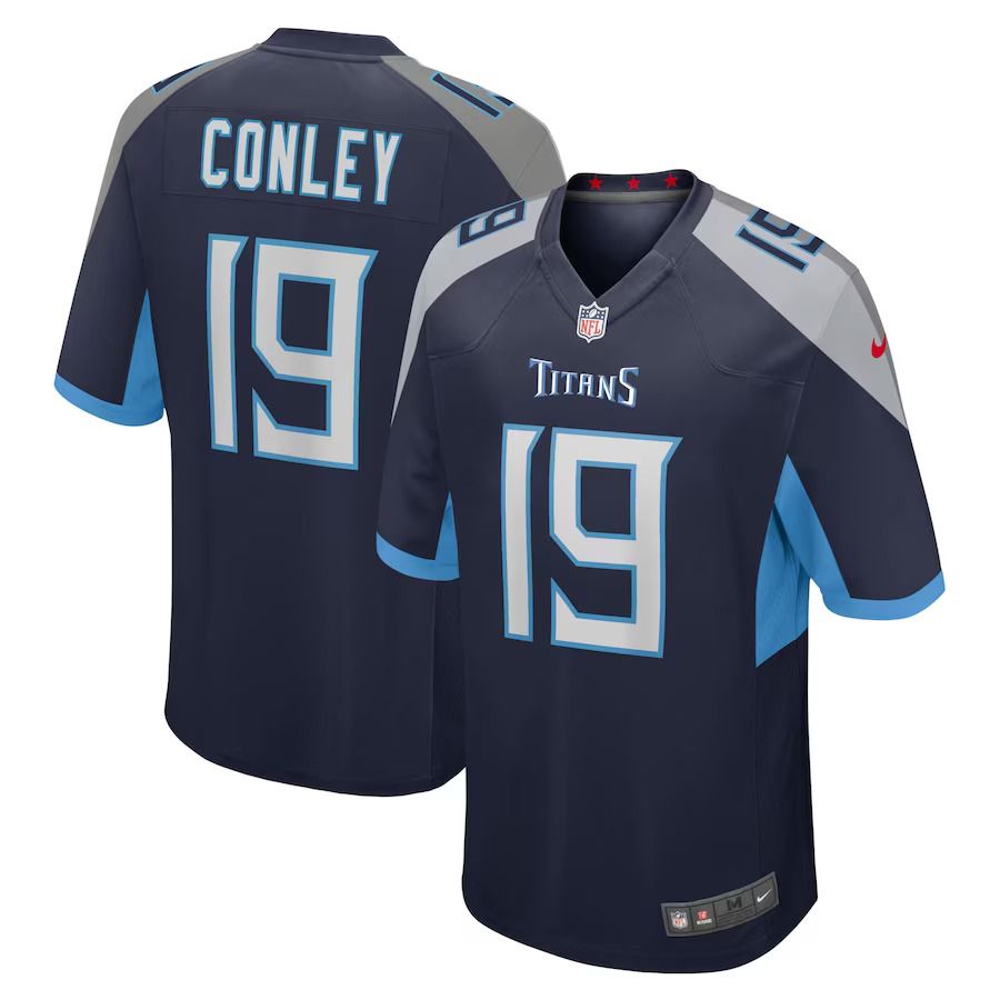 Men Tennessee Titans #19 Chris Conley Nike Navy Home Game Player NFL Jersey